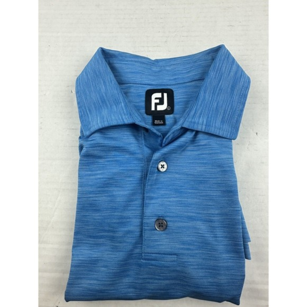 FootJoy FJ Polo Shirt Mens Large Blue Short Sleeve Golf Performance‎